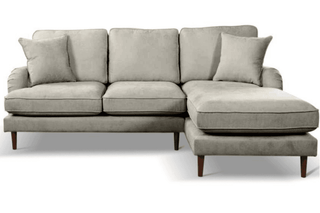 Rupert Silver Fabric Right Hand Corner Sofa - Sofa In Store