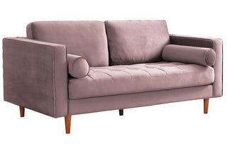 Scott Dusty Rose Velvet 2 Seater Sofa – Chic Retro Style - Sofa In Store