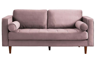 Scott Dusty Rose Velvet 2 Seater Sofa – Chic Retro Style - Sofa In Store