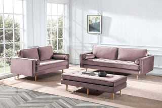 Scott Dusty Rose Velvet 2 Seater Sofa – Chic Retro Style - Sofa In Store