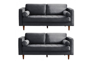 Scott Grey Velvet 2+2 Sofa Set – Sleek Design for Modern Living - Sofa In Store