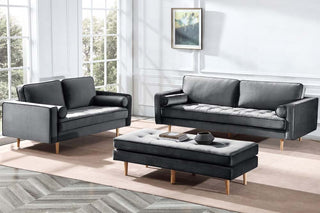 Scott Grey Velvet 2 Seater Sofa – Modern Design for Stylish Living