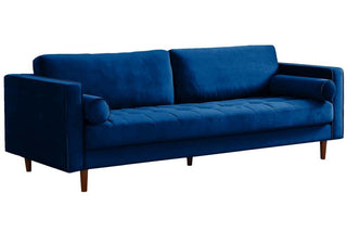 Scott Midnight Velvet 4 Seater Sofa – Luxe Blue Retro Design - Sofa In Store