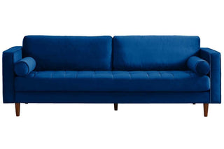 Scott Midnight Velvet 4 Seater Sofa – Luxe Blue Retro Design - Sofa In Store