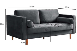 Scott Velvet 2 Seater Sofa – Dusty Rose Fabric with Modern Design - Sofa In Store