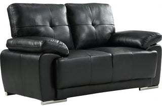 Sienna Black Leather 2 Seater Sofa Sofa – Modern Design and Comfort - Sofa In Store