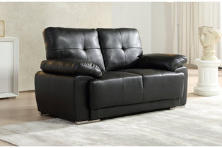 Sienna Black Leather 2 Seater Sofa Sofa – Modern Design and Comfort - Sofa In Store