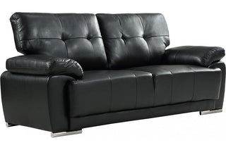 Sienna Black Leather 3 Seater Sofa – Modern Style and Comfort - Sofa In Store