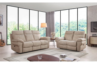 Tanya 3+2 Seater Sofa Set – Beige Fabric Electric Recliner - Sofa In Store