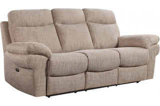 Tanya Beige Fabric Electric Recliner 3 Seater Sofa - Sofa In Store