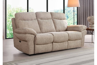 Tanya Beige Fabric Electric Recliner 3 Seater Sofa - Sofa In Store