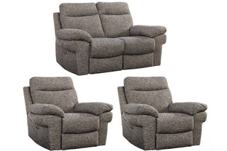 Tanya Brown Fabric Electric Recliner 2+1+1 Seater Sofa Set - Sofa In Store