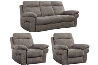 Tanya Brown Fabric Electric Recliner 3+1+1 Seater Sofa Set - Sofa In Store