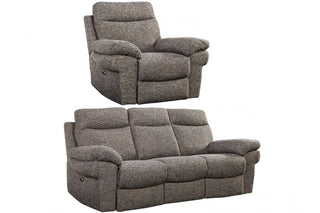 Tanya Brown Fabric Electric Recliner 3+1 Seater Sofa Set - Sofa In Store