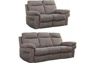 Tanya Brown Fabric Electric Recliner 3+2 Seater Sofa Set - Sofa In Store