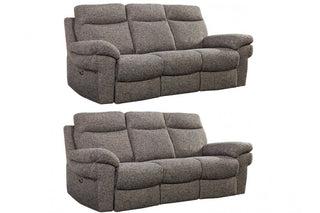 Tanya Brown Fabric Electric Recliner 3+3 Seater Sofa Set - Sofa In Store