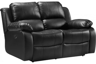 Valencia Black Leather 2 Seater Electric Recliner Sofa - Sofa In Store