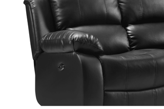 Valencia Genuine Leather 2 Seater Black Electric Recliner Sofa - Sofa In Store