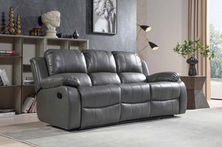 Valencia Grey Leather Recliner Set | 3 + 2 + 1 Seater | Stylish Comfort - Sofa In Store