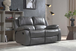 Valencia Grey Leather Recliner Set | 3 + 2 + 1 Seater | Stylish Comfort - Sofa In Store