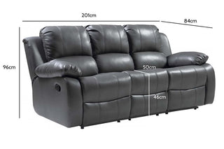 Valencia Grey Leather Recliner Set | 3 + 2 + 1 Seater | Stylish Comfort - Sofa In Store