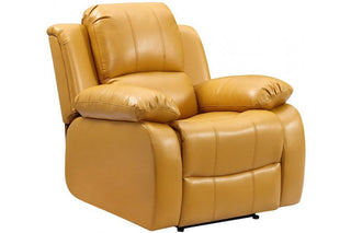 Valencia 1 Seater Leather Mustard Recliner Armchair - Sofa In Store