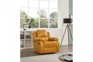 Valencia 1 Seater Leather Mustard Recliner Armchair - Sofa In Store