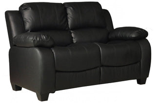 Valerie Black Leather 2 Seater Sofa – Modern Style and Comfort - Sofa In Store