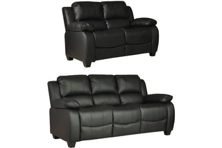 Valerie Black Leather 3+2 Seater Sofa Set – Modern Design and Comfort - Sofa In Store