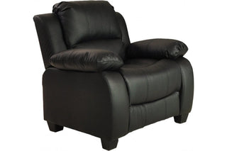 Valerie Black Leather Armchair – Modern Design with Plush Comfort - Sofa In Store