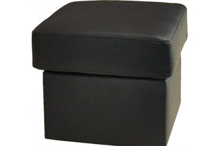 Valerie Black Leather Footstool – Contemporary Design for Comfort