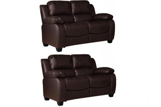 Valerie Brown Leather 2+2 Seater Sofa Set – Stylish and Durable Design - Sofa In Store