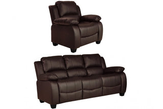 Valerie Brown Leather 3+1 Seater Sofa Set – Modern Design and Comfort - Sofa In Store