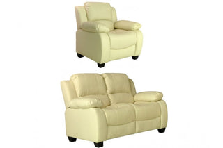 Valerie Cream Leather 2+1 Seater Sofa Set – Modern Style and Comfort - Sofa In Store