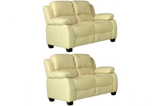 Valerie Cream Leather 2+2 Seater Sofa Set – Modern Elegance and Comfort - Sofa In Store