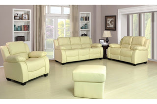 Valerie Cream Leather 3+2 Seater Sofa Set – Stylish and Durable Design - Sofa In Store