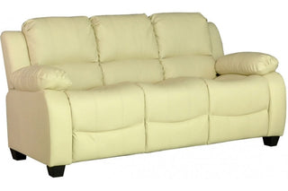 Valerie Cream Leather 3 Seater Sofa – Stylish and Durable Design - Sofa In Store