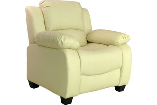 Valerie Cream Leather Armchair – Modern Design with Ergonomic Support - Sofa In Store