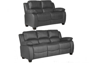 Valerie Grey Leather 3+2 Seater Sofa Set – Modern Comfort Design - Sofa In Store