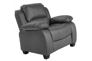 Valerie Grey Leather Armchair – Modern Design with Plush Comfort - Sofa In Store