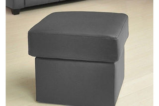 Valerie Grey Leather Footstool – Stylish and Durable Design
