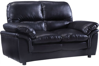 Verona Black Leather 2 Seater Sofa – Modern Design with Ergonomic Support - Sofa In Store