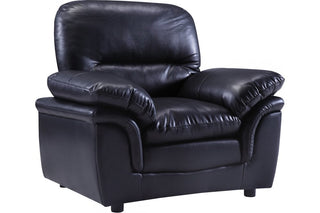 Verona Black Leather Armchair – Modern Design with Plush Comfort - Sofa In Store