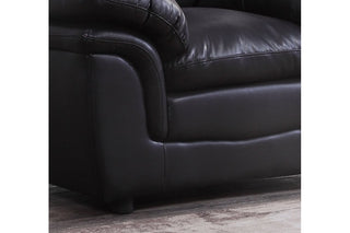 Verona Black Leather Armchair – Modern Design with Plush Comfort - Sofa In Store