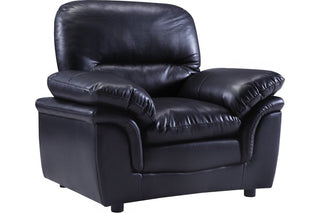 Verona Black Leather Armchair – Modern Design with Plush Comfort - Sofa In Store