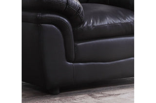 Verona Black Leather Armchair – Modern Design with Plush Comfort - Sofa In Store