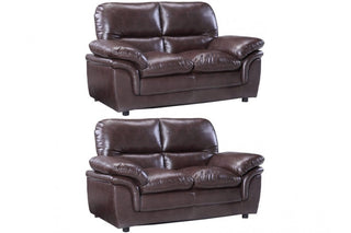 Verona Brown Leather 2+2 Seater Sofa Set – Modern Chic Design - Sofa In Store