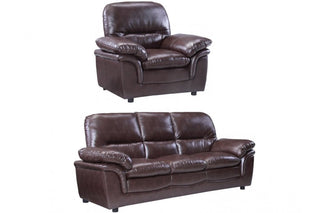 Verona Brown Leather 3+1 Seater Sofa Set – Modern Style and Comfort - Sofa In Store