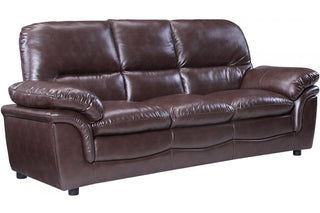 Verona Brown Leather 3 Seater Sofa – Stylish Modern Design - Sofa In Store