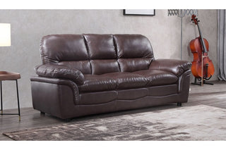 Verona Brown Leather 3 Seater Sofa – Stylish Modern Design - Sofa In Store